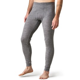 LAPASA Men's 100% Merino Wool Underwear Base Layer Lightweight Thermal Pants Activewear Long John Bottom Warm Soft Winter M30 X-Large Bottom: Heather Grey