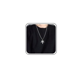 TseenYi Maple Leaf Pendant Necklace Silver Leaf Necklace