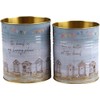 Multi Purpose Metal Storage Tins - Nautical Coastal Beach Hut