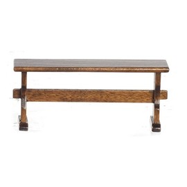Melody Jane Dolls House Kitchen Dining Room Walnut Nook Trestle Bench Seat