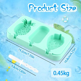 Ice Lolly Moulds, Pack of 3 Ice Lolly Moulds, BPA-Free for Children, Easy to Release DIY Ice Mould, Reusable Ice Moulds, Popsicle Moulds with Handle and Lid