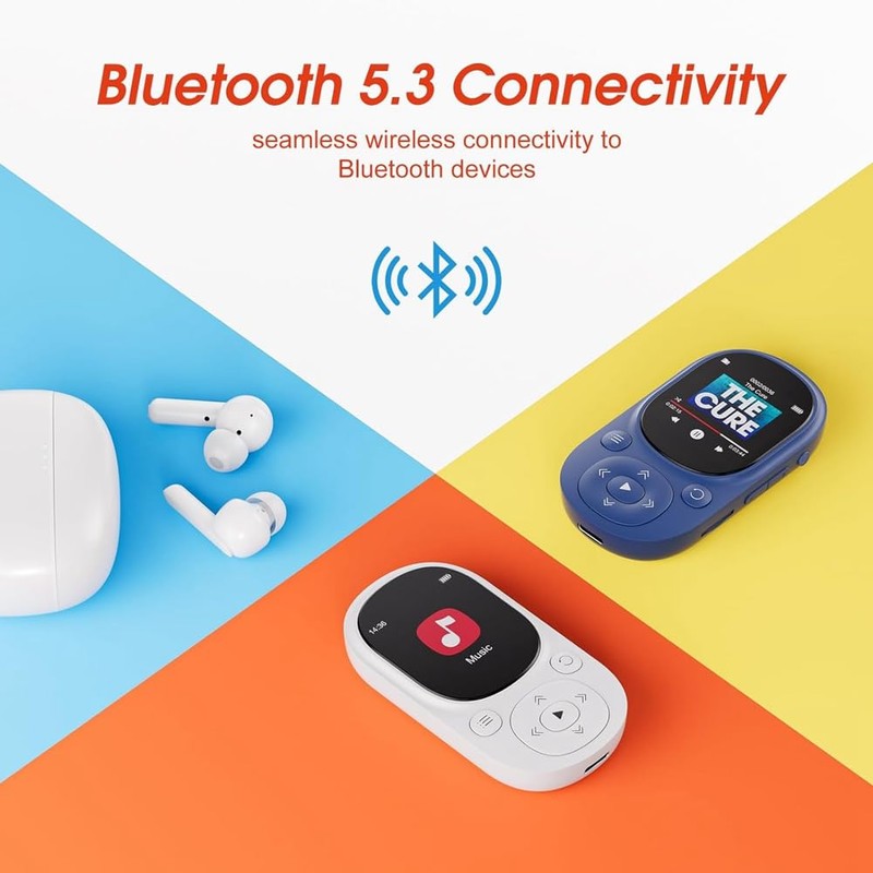 Peakloong 32GB Clip MP3 Player Portable Music Player Bluetooth MP3