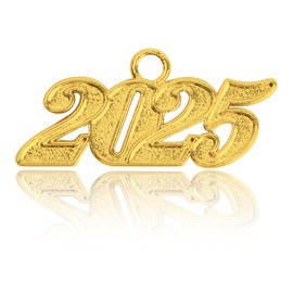 SALGIA Charm Graduation 2025, Tassel Pendant 2025, Charm Graduation 2025 Gold, Suitable for Jewellery Making, Charms, DIY Necklaces, Bracelets, Earrings, Metal, No Gemstone