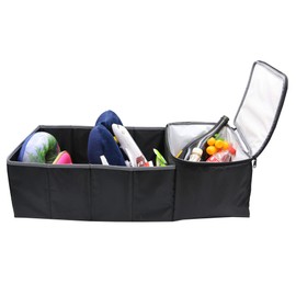 FH Group Multi-Compartment Car Trunk Cargo Organizer with Cooler for Picnics, Camping and Tailgating (Gray/Black)