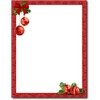 Red Christmas Bulbs Stationery Paper - 80 Sheets