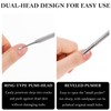 2 PCS Metal Cuticle Pusher, Dual Ended Nail Cuticle Pusher
