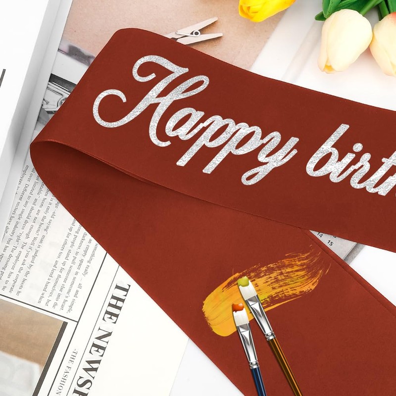 Sash 6pcs Blank Sash Red Ochre Satin Sashes Prom Queen