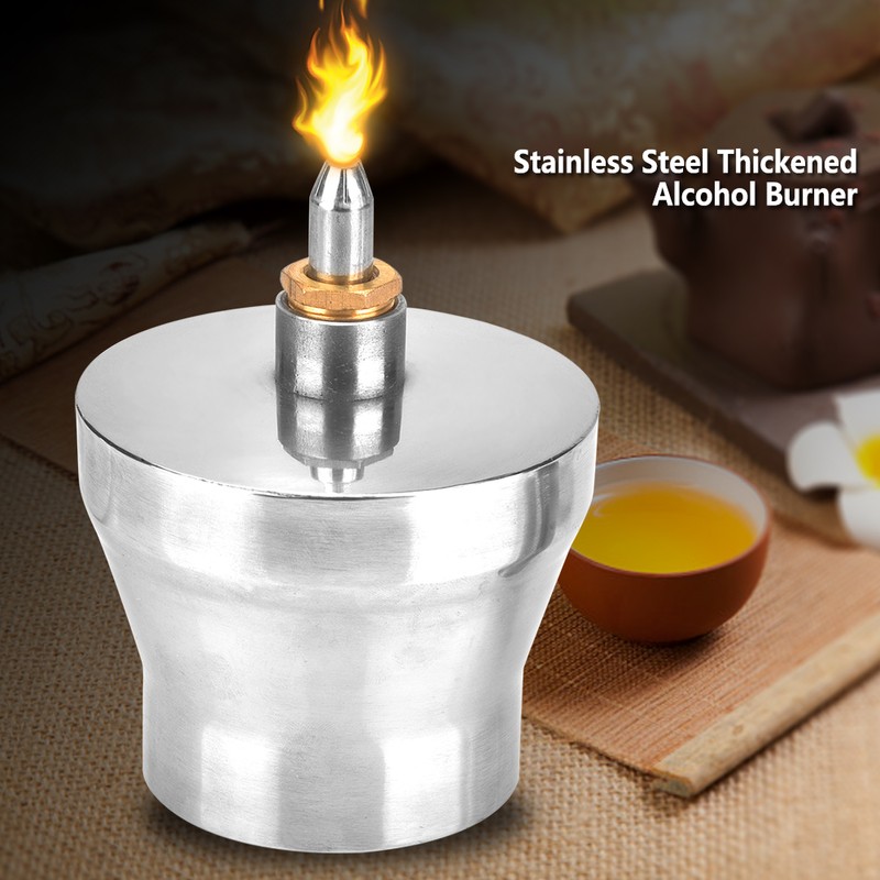450ml Stainless Steel Thickened Alcohol Burner with Screw and Wick
