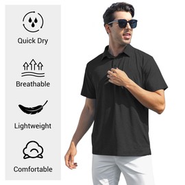 MLYENX Polo Shirts for Men Quick-Dry Athletic Golf Polo Casual Short Sleeve Moisture Wicking Shirts
