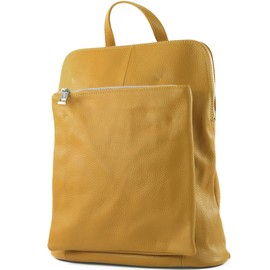 modamoda de T141 Women's Leather Backpack Shoulder Bag Handmade in Italy, Mustard Yellow2021