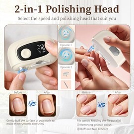 Electric Nail Clipper Adjustable Width & Narrow Double-Groove Blades, Adjustable Speed, Debris Collection Tray, 2 Nail Files, LED Light & Magnifying G