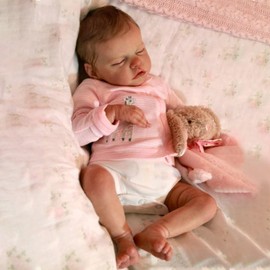 KOKOMANDY Cute Reborn Baby Dolls Full Body Silicone 18 inch Sleeping Reborn Newborn Baby Realistic Girl Real Life Silicone Babies Anatomy Correct Bath Doll Toys for Girls Age 6+ Year Old