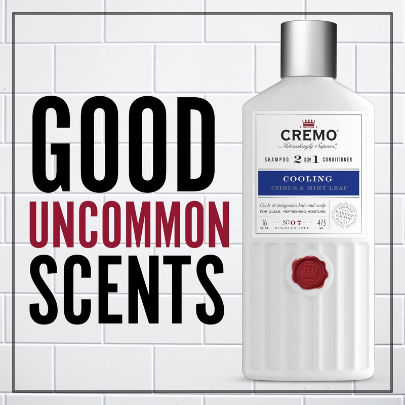 CREMO - Barber Grade 2 in 1 Shampoo & Conditioner