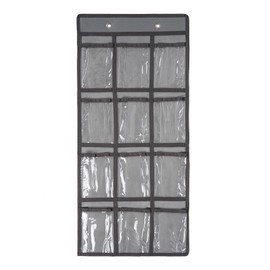 SAVORLIVING Over Door Hanging Organizer Cell Phone Hanging Classroom Chart Wall Door Closet Hanging Durable Fabric Storage Bag (Grey, 12)