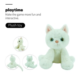 YOHAKI Cat Stuffed Animal Toy Bulk Soft Cuddly Kitten Creative Decoration for Kids Girls Boys Birthday Soft Plushies Adopt Pet Party Favors Sleeping School Pet Party Favors Supplies (White)