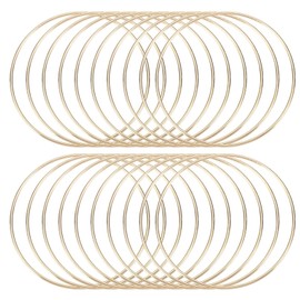 MECCANIXITY 20 Pcs Dream Catcher Rings,Metal Craft Hoops Floral Hoops 5 Inch Macrame Hoops Rings for DIY Crafts Wreath Making Supplies Plant Hangers,Gold
