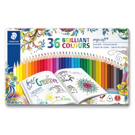 STAEDTLER Ergosoft Triangular Colouring Pencil, Assorted Colours (Pack of 36)
