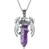 MAIBAOTA Dragon Pendant Necklaces for Men Women Amethyst Crystal Pointed