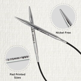 KnitPro KP10978 Nova Metal: Knitting Pins: Circular: Fixed: 25cm x 3.75mm, Electroplated hollow brass, Silver, 25 x 0.38 x 0.38 cm
