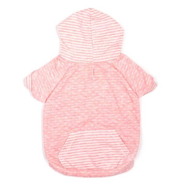 The Worthy Dog Lightweight Dot/Stripe Pullover Dog Hoodie, Super Soft