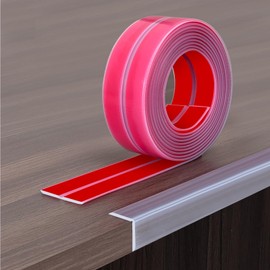 Wall Corner Protector, Peel and Stick Wall Corner Trim, Flexible Rubber Molding Wall Corner Guard, L Shaped Self Adhesive Edge Protector Moulding Trim for Wall Edge Ceiling, Clear, 3/4in,10Ft