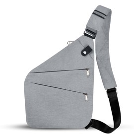 Anti-Theft Crossbody Bag, Anti-Theft Travel Bag for Men and Women, Shoulder Bag for Travel, Sports, Work, gray