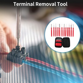 TUCKBOLD Car Truck Motorcycle Boat Terminal Removal Tool Assortment Kit Wire Connector Terminal Pin Extractor Kit Red 41 Pcs