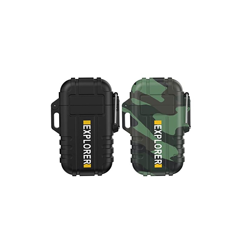 Jaerdhs 2 Pack Butane Torch Lighter ARC Lighter (Black+CamoARC)