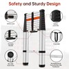 ICARRY Telescoping Ladder 10.8 FT Aluminum One-Button Retraction Collapsible Ladder,