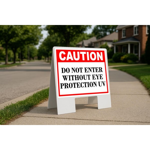 Do Not Enter Without Eye Protection Uv Caution Folding Coroplast