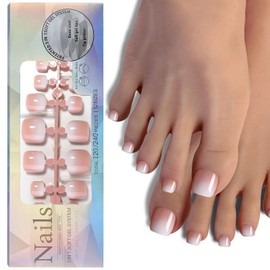 Genérico Sibomtex 120 Puntas de Gel para uñas de los pies francesas, 12 tamaños, uñas postizas, uñas postizas, Puntas para Usar, para decoración de uñ