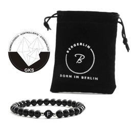 Partner bracelet with lin black - couple gifts from Bergerlin at Easter, Stainless Steel