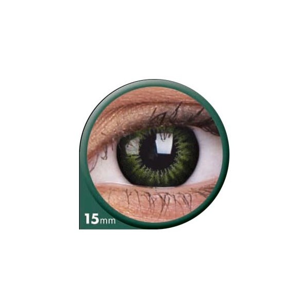 ColourVUE BigEyes Party Green 3 Months Disposable 15 mm Cosmetic Contact Lens (-1.75)