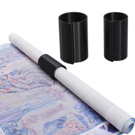 HOZOE Diamond Painting Canvas Roll Holder,Fixed Scroll Anti-Roll Bracket,Diamond Scroll Ring Storage Tool,Diamond Painting Art Accessories,3D Printing,2-Pack (Black)