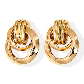 Stocking Stuffers Holiday Outfits for Women 2024 Chunky Gold Earrings for Women Trendy Gold Statement Earrings Gold Knot Earrings Gold Stud Earrings Gold Geometric Drop Earrings Dainty Jewelry Gifts