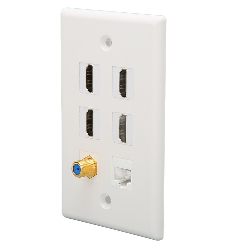 Wall Plate 6 Ports HD Multimedia Interface CAT6 TV F