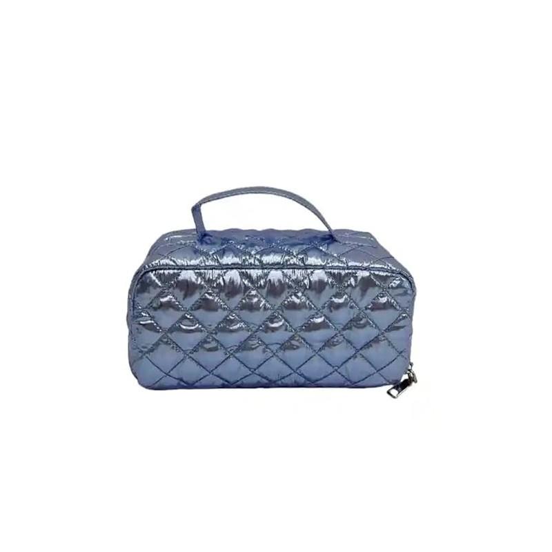 lemonbella Medium Glamzip Quilted Travel Cosmetic Bag Spacious Makeup Organizer