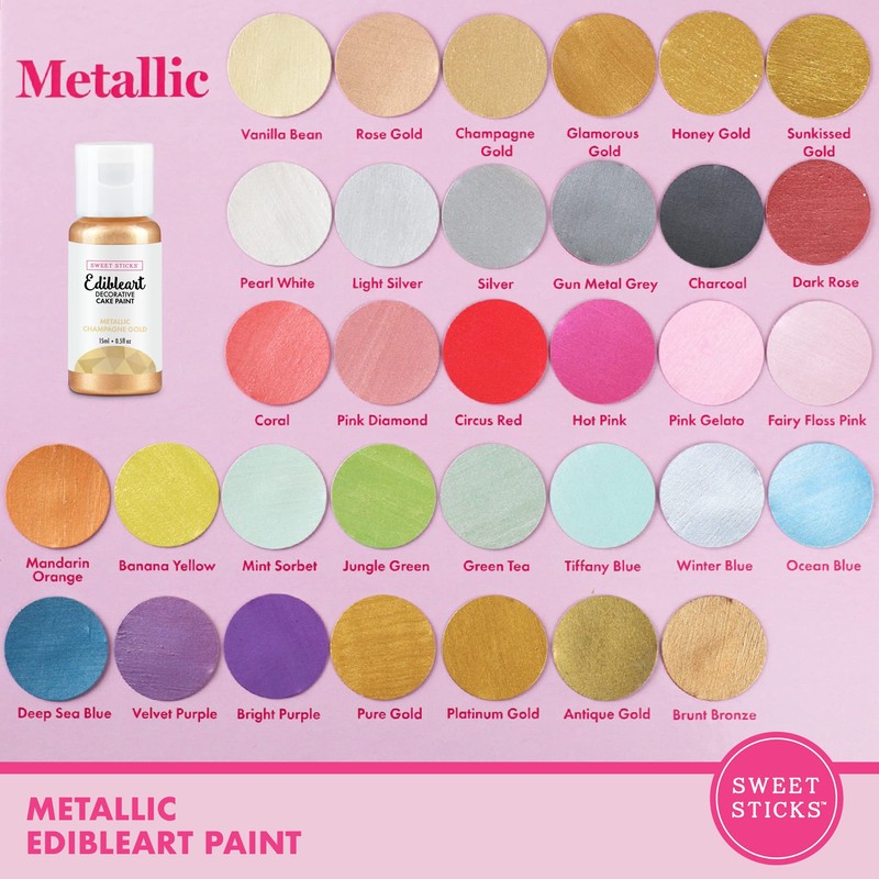 Sweet Sticks Edible Art Decorative Cake Paint 0.5 Ounce (15