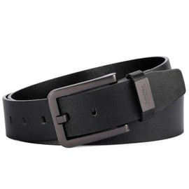 ECROSKO Men's Belt for Jeans, Casual Leather Belt with Nickel Free Large Pin Buckle - 1 1/2" Wide Strap