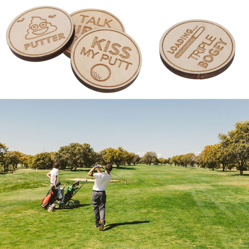 SG Store Golf Ball Markers Golf Markers, Laser Engraved Round