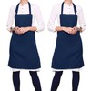 GLUN® Kitchen Cooking Aprons, Solid Blue Color Adjustable Bib, Chef