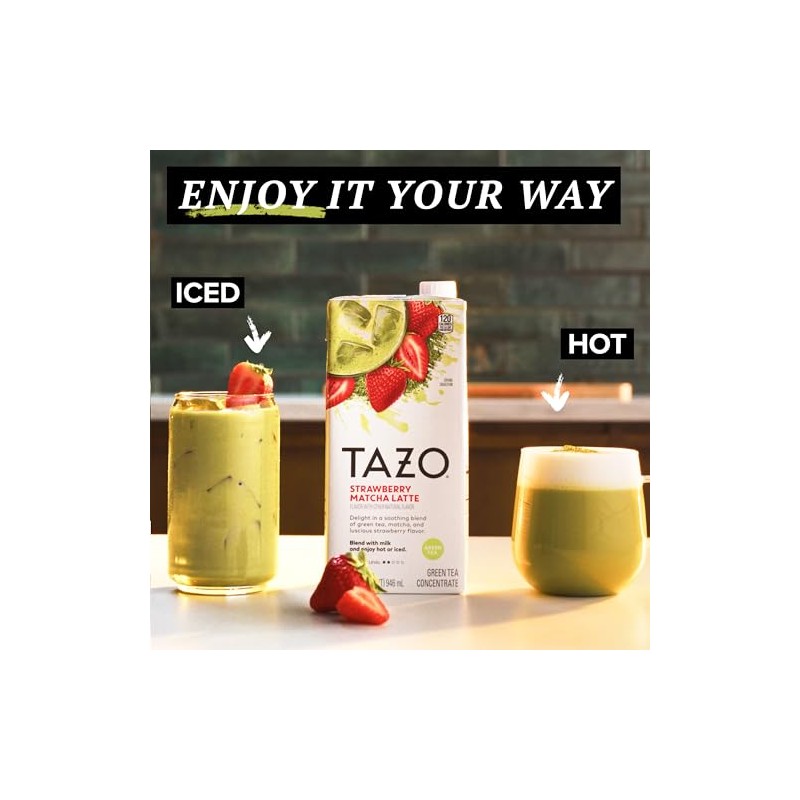 TAZO Strawberry Matcha Latte Concentrate - Delicious & Versatile