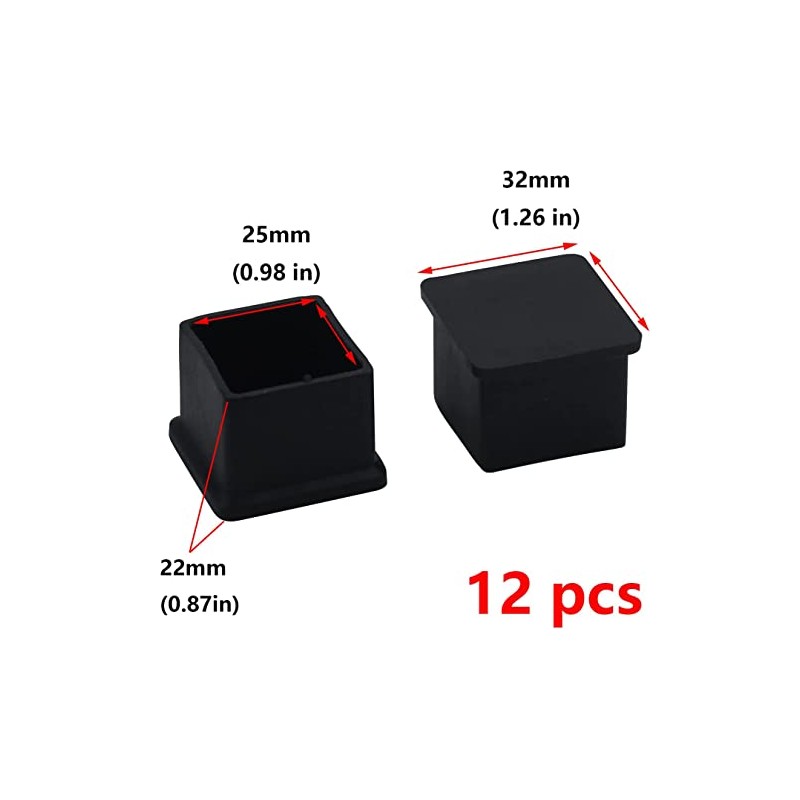Antrader 1 Inch x 1 Inch Square PVC Covers Furniture