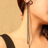 Nanafast Bow Rhinestone Earrings Long Dangle Drop Chandelier Tassel Bow