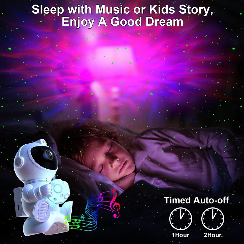 HONPHIER Astronaut Projector with Speaker Night Light Projector Starry Sky