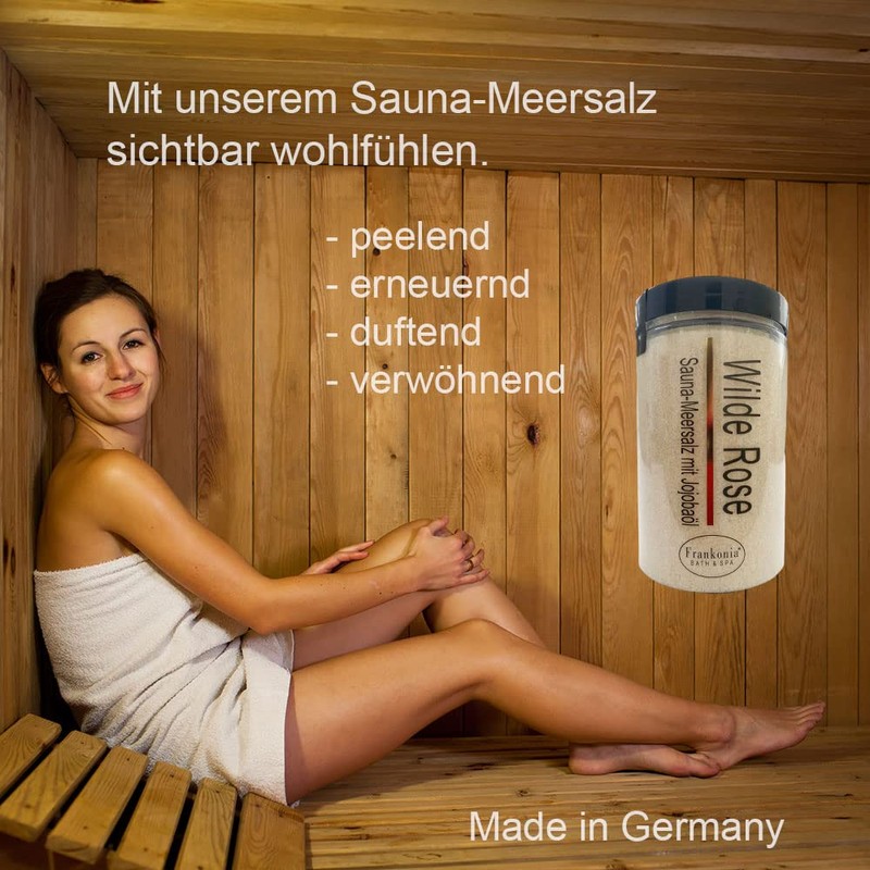 Lashuma Sauna Salt, Wild Rose Sea Salt with Jojoba Oil