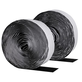 Klettband Selbstklebend Extra Stark 50mm Breit x 5m, Doppelseitiges Klett Klebeband Klettverschluss zum Keben, Klettverschluss Band Tape, Klettklebeband für Stoff Fliegengitter Teppich(Schwarz)