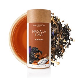 Open Door Tea Masala Chai | Organic Black Tea with Traditional Chai Spices, Loose Leaf Tea - Size: 2.5 Ounce Tube