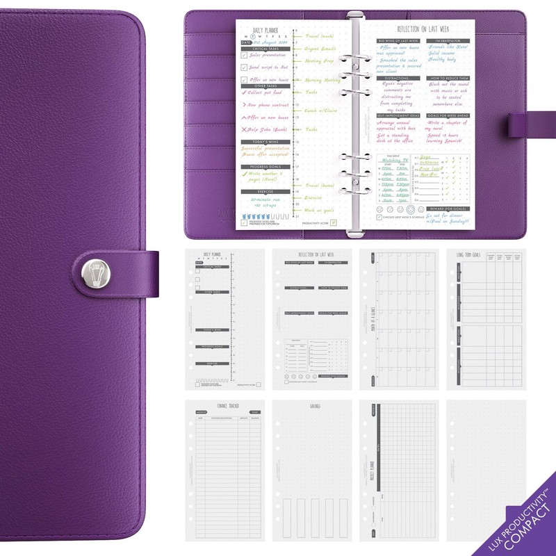 LUX Productivity COMPACT Planner – Best Undated 2024 Diary/Organizer with