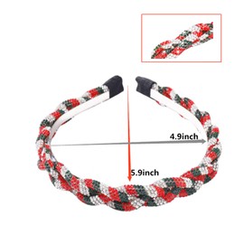 Soochat Christmas Rhinestone Headbands Merry Christmas Rhinestone Headbands Xmas Crystal Hair Hoops Hair Accessory for Women Girls